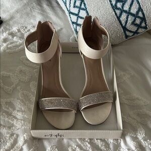 Style & Co. Ivory Heels with Rhinestones
